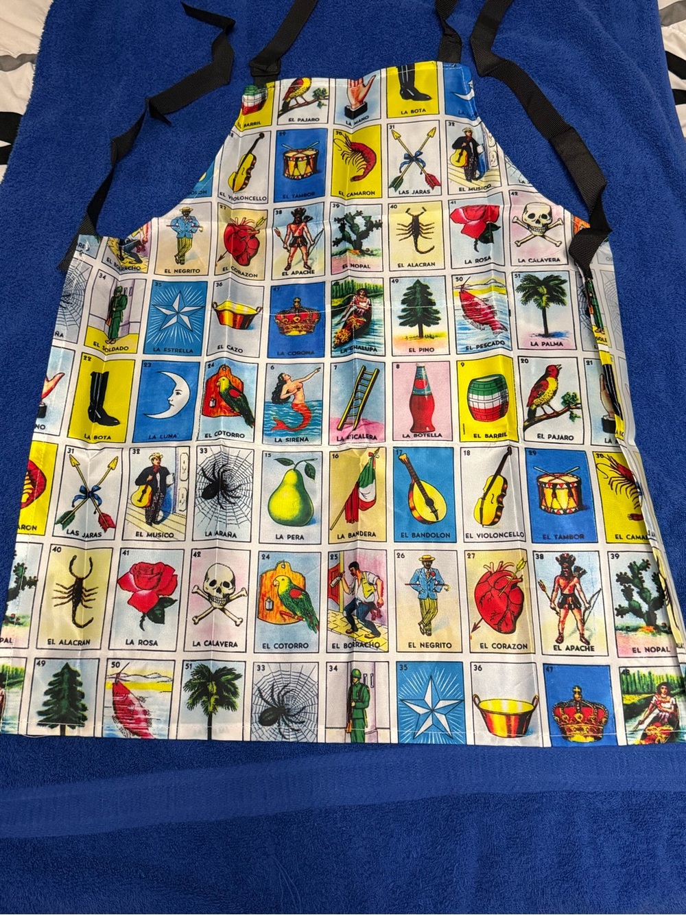 Colorful Lotería Print Apron in Multicolor